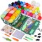 Needle Felting Kit, 42 Colors Wool Roving Starter Kit, Needle Felting Starter Kits, Needle Felting Wool with Felt Tools, Instructions, Green Storage Bag for Felted Animal